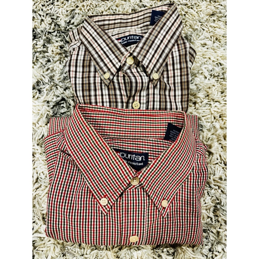 NWOT Men's Puritan Wrinkle Resistant Large 42/44 Long Sleeve Shirts‎ Bundle